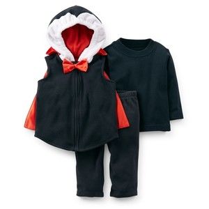 Carter's Costume 3pc Count Dracula Fleece Vampire Halloween 6-9M Bat NWT